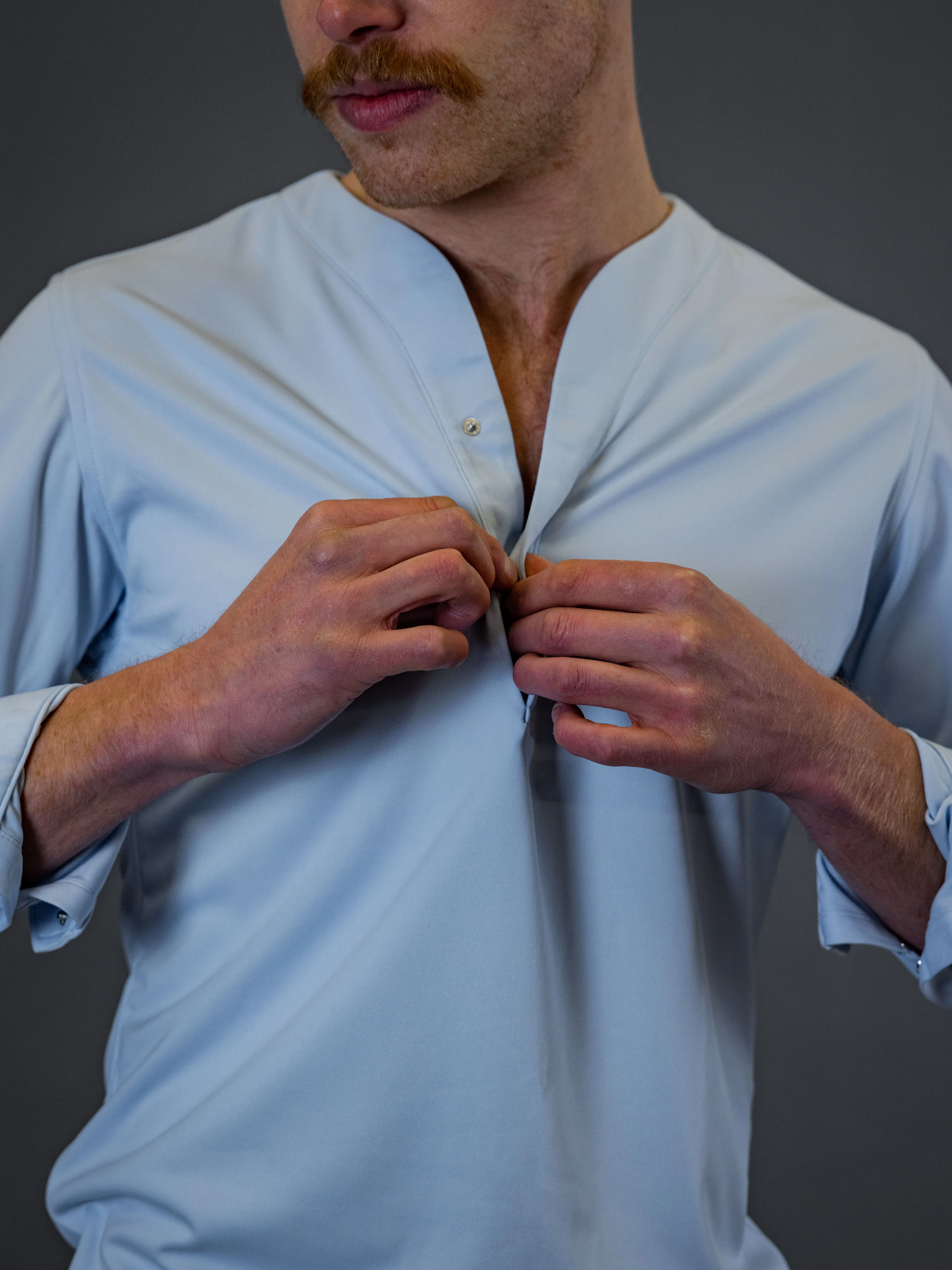 1.0 Collarless Future Short Sleeve - Navy Blue