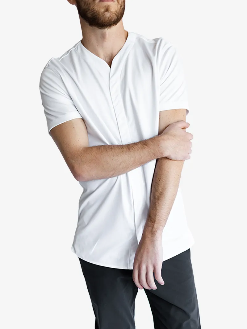 1.0 Collarless Future Short Sleeve - White