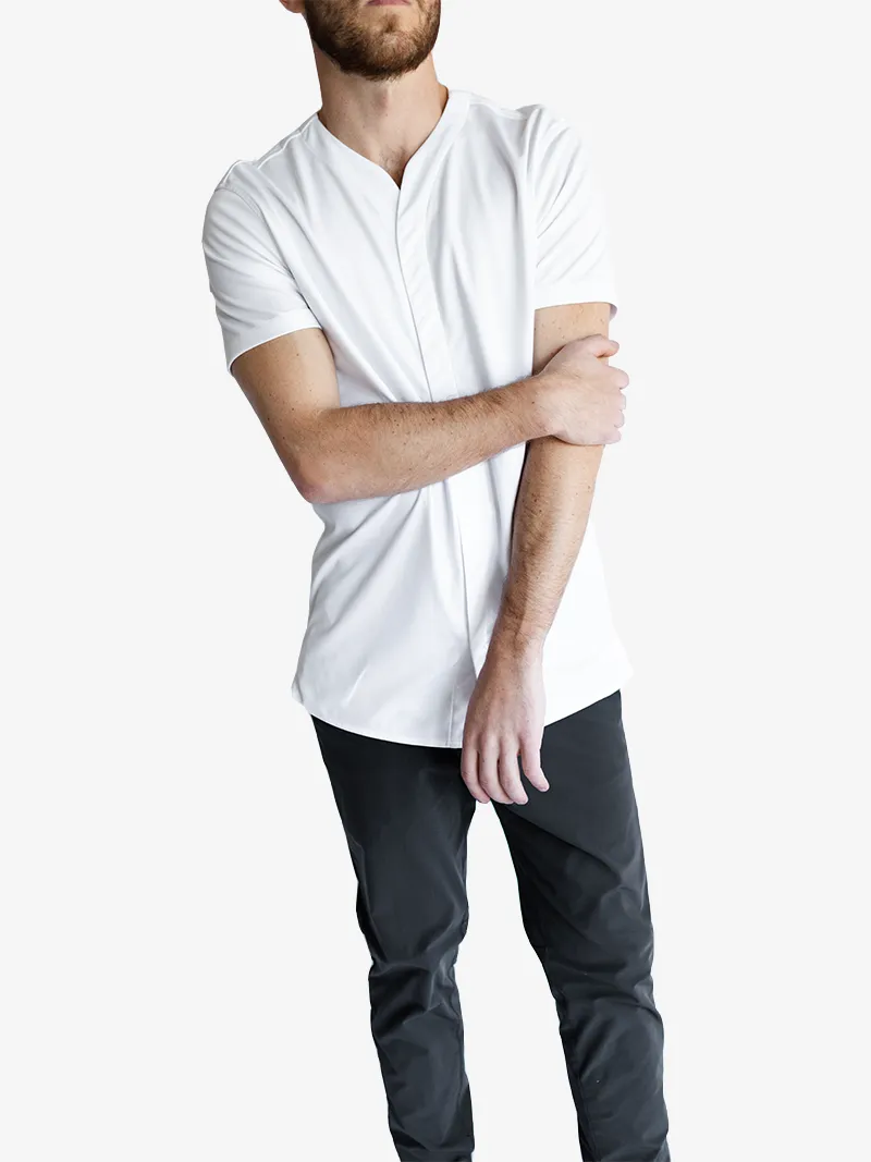 1.0 Collarless Future Short Sleeve - White