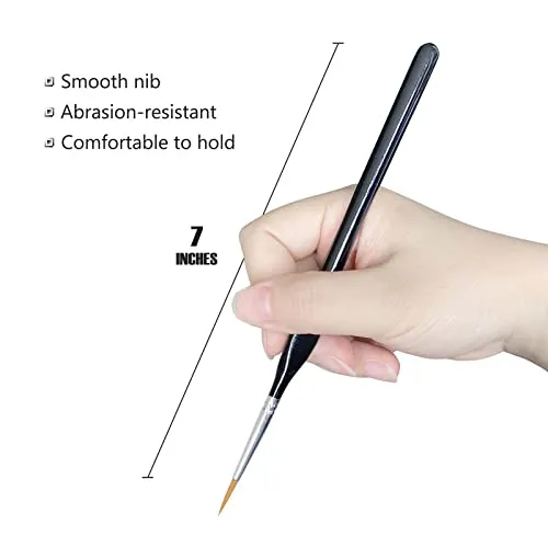 10 Pack Miniature Detail Paint Brushes Kit, Professional Tiny Paints Brushes Set for Watercolor, Oil, Face, Nail, Fine Detail Paint Brushes for Line