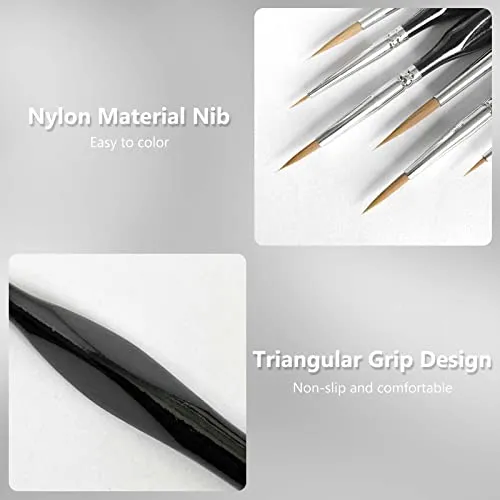 10 Pack Miniature Detail Paint Brushes Kit, Professional Tiny Paints Brushes Set for Watercolor, Oil, Face, Nail, Fine Detail Paint Brushes for Line