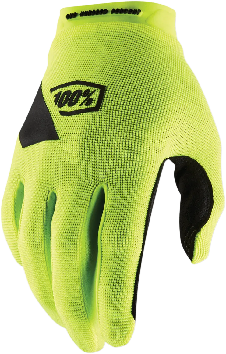 100% Ridecamp Gloves - Fluo Yellow - Small 10011-00010
