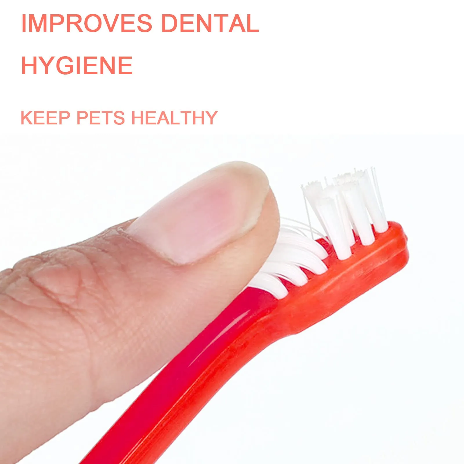 10pcs Dog Toothbrush, DKDDSSS Long Handle Double Head Dog Toothbrushes, Cat Teeth Cleaning Toothbrush, for Pet Dogs Cats Puppy Dental Care Toothbrush