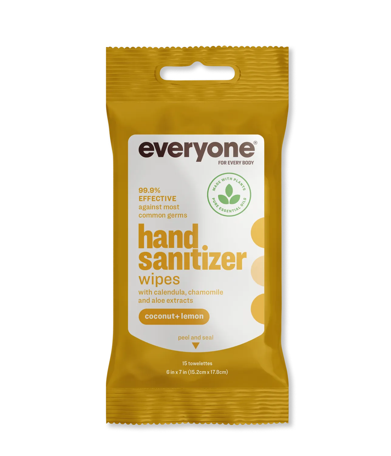 6 Pack Coconut   Lemon Resealable Hand Sanitizer Wipes