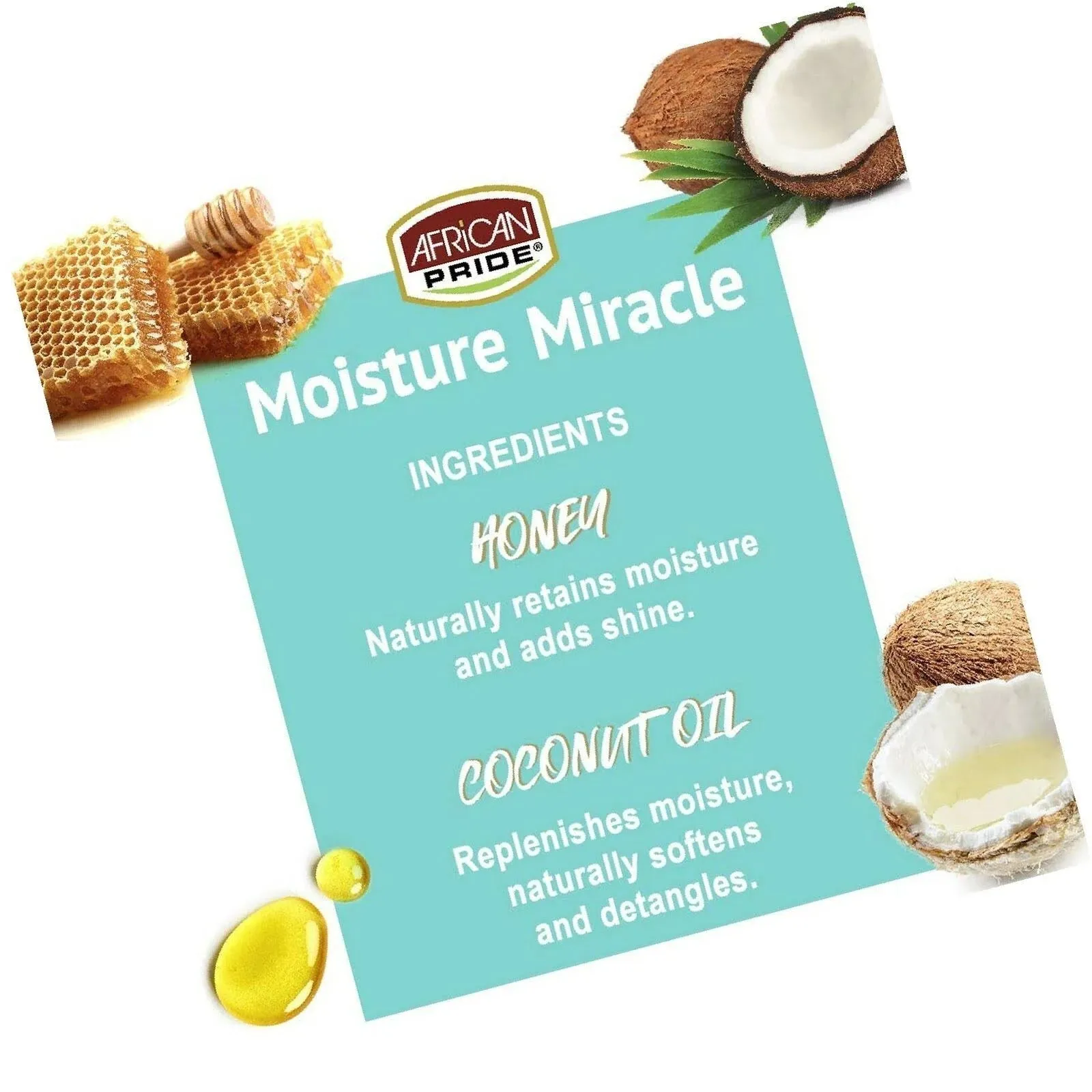 AFRICAN PRIDE MOISTURE MIRACLE COCONUT MILK & HONEY LEAVE-IN CONDITIONER