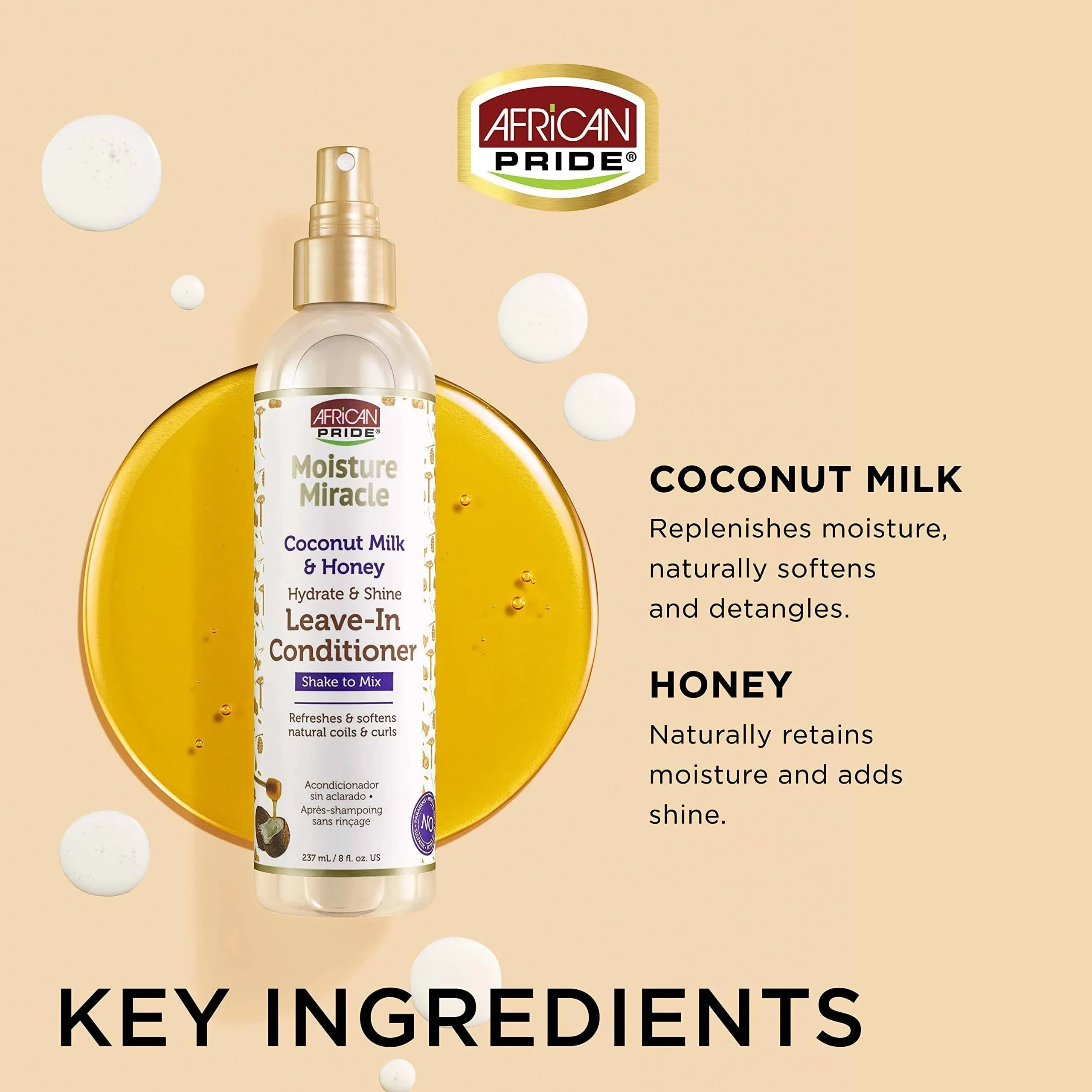AFRICAN PRIDE MOISTURE MIRACLE COCONUT MILK & HONEY LEAVE-IN CONDITIONER