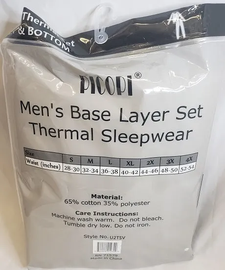 Aziel -- Men's Thermal 2Pc Set -- White