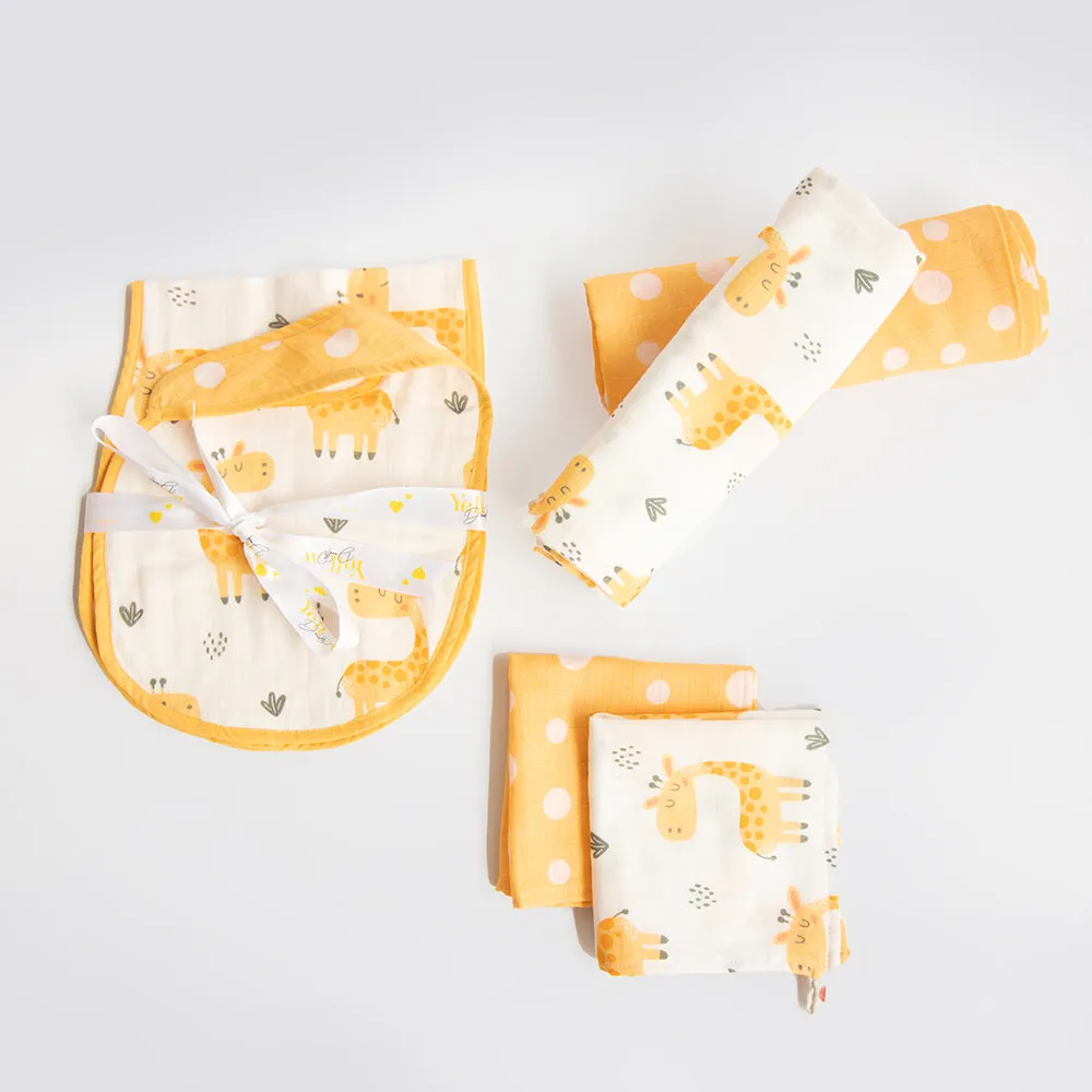 Baby Giraffe Muslin Essentials - Set Of 6