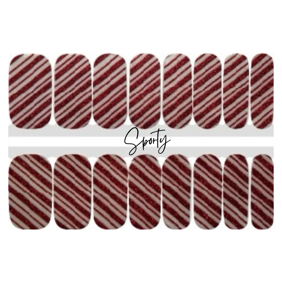 Candy Cane Nail Wrap | Candy Cane Nail Design | Holiday Nail