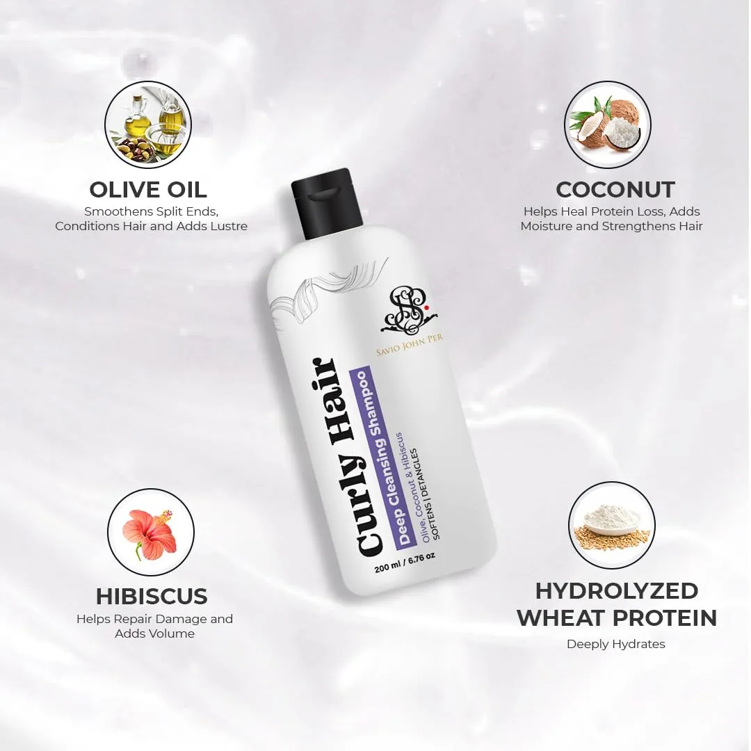 Curly Hair Shampoo - Hydrating Formula for Defined and Frizz-Free Curls By Savio John Pereira - 200ml