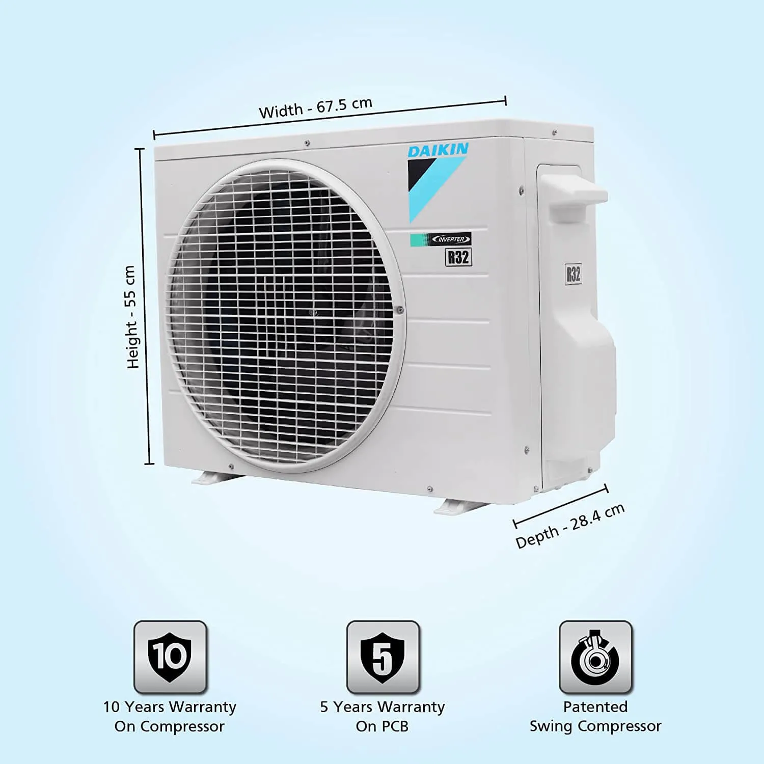Daikin JTKJ35UV16 1 Ton 5 Star Patented Streamer Discharge, Inverter Split AC Copper