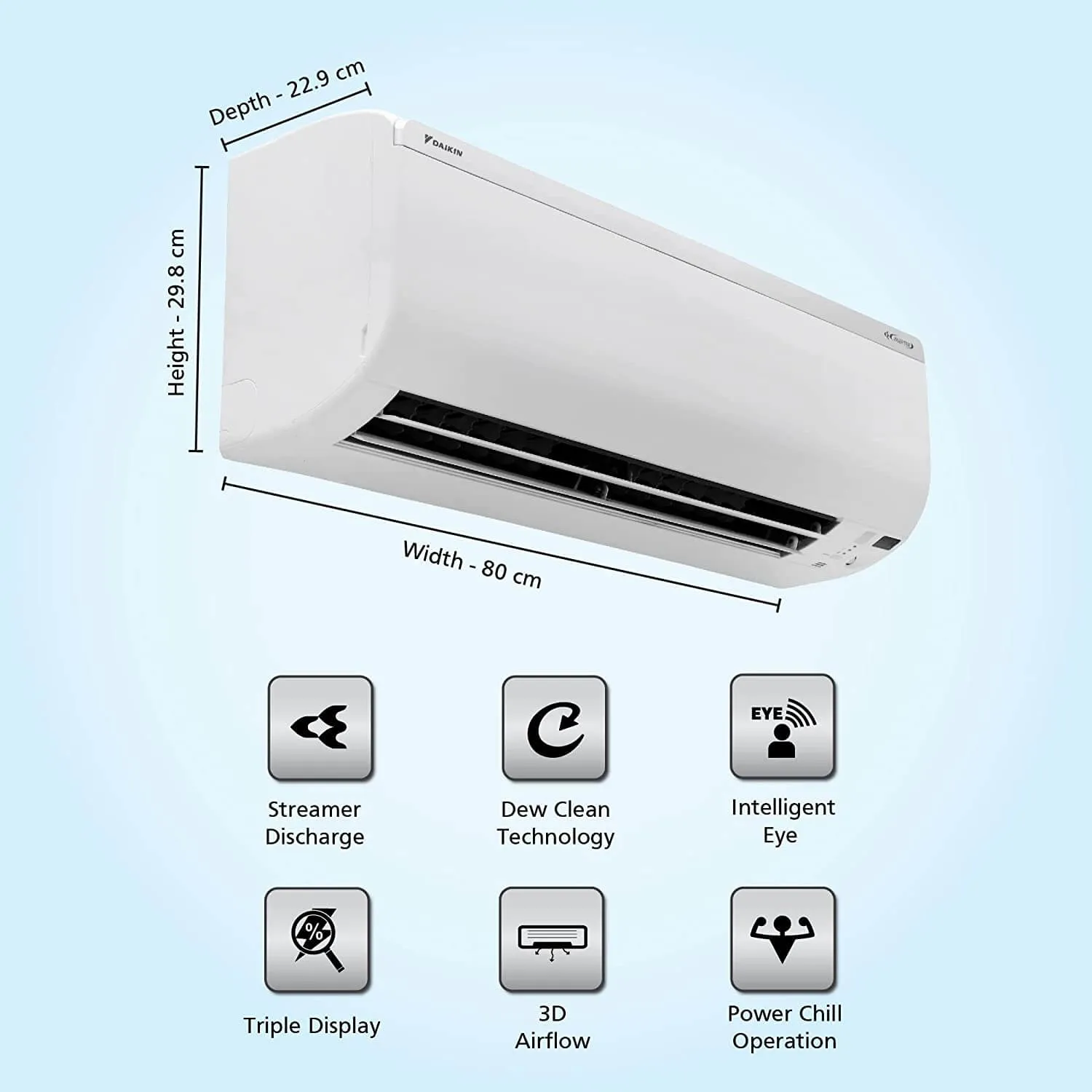Daikin JTKJ35UV16 1 Ton 5 Star Patented Streamer Discharge, Inverter Split AC Copper