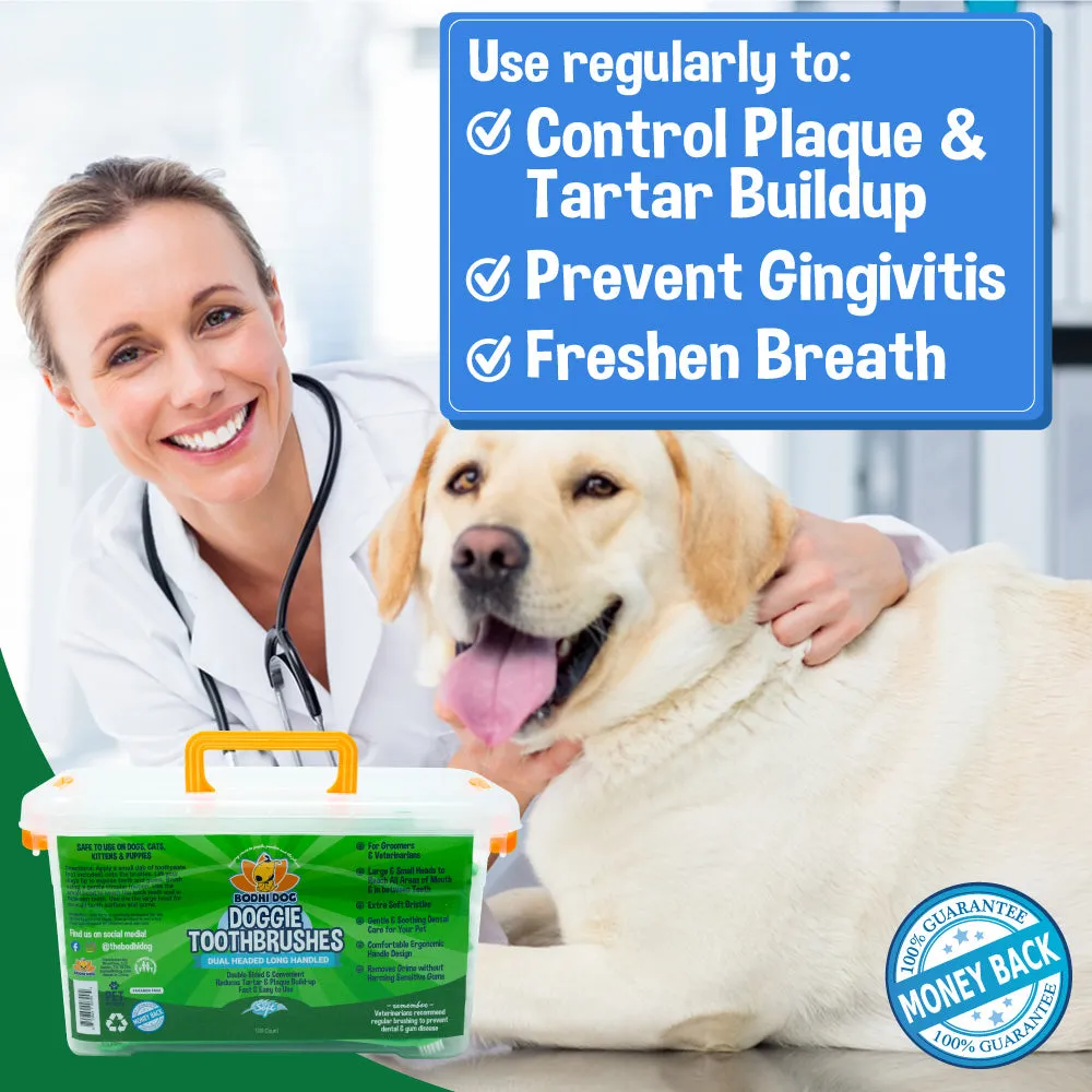 Dual Ended Long Toothbrushes 100 Pack - (Case of 18)
