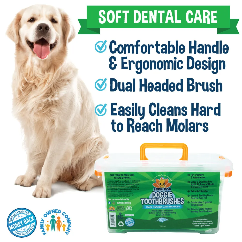 Dual Ended Long Toothbrushes 100 Pack - (Case of 18)