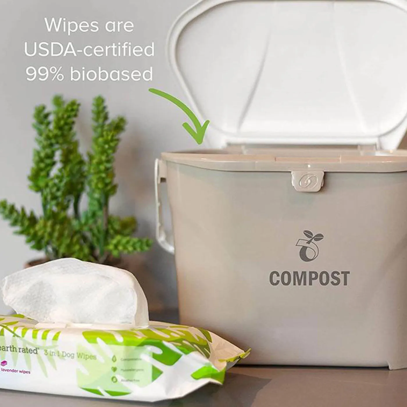 Earth Rated Unscented Pet Grooming Wipes