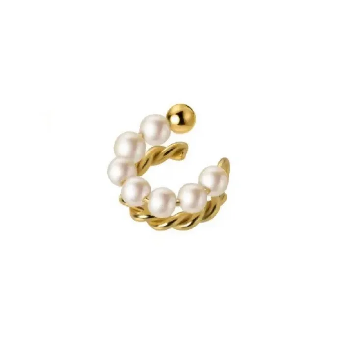 EPHY Pearls and Chain Ear Cuff