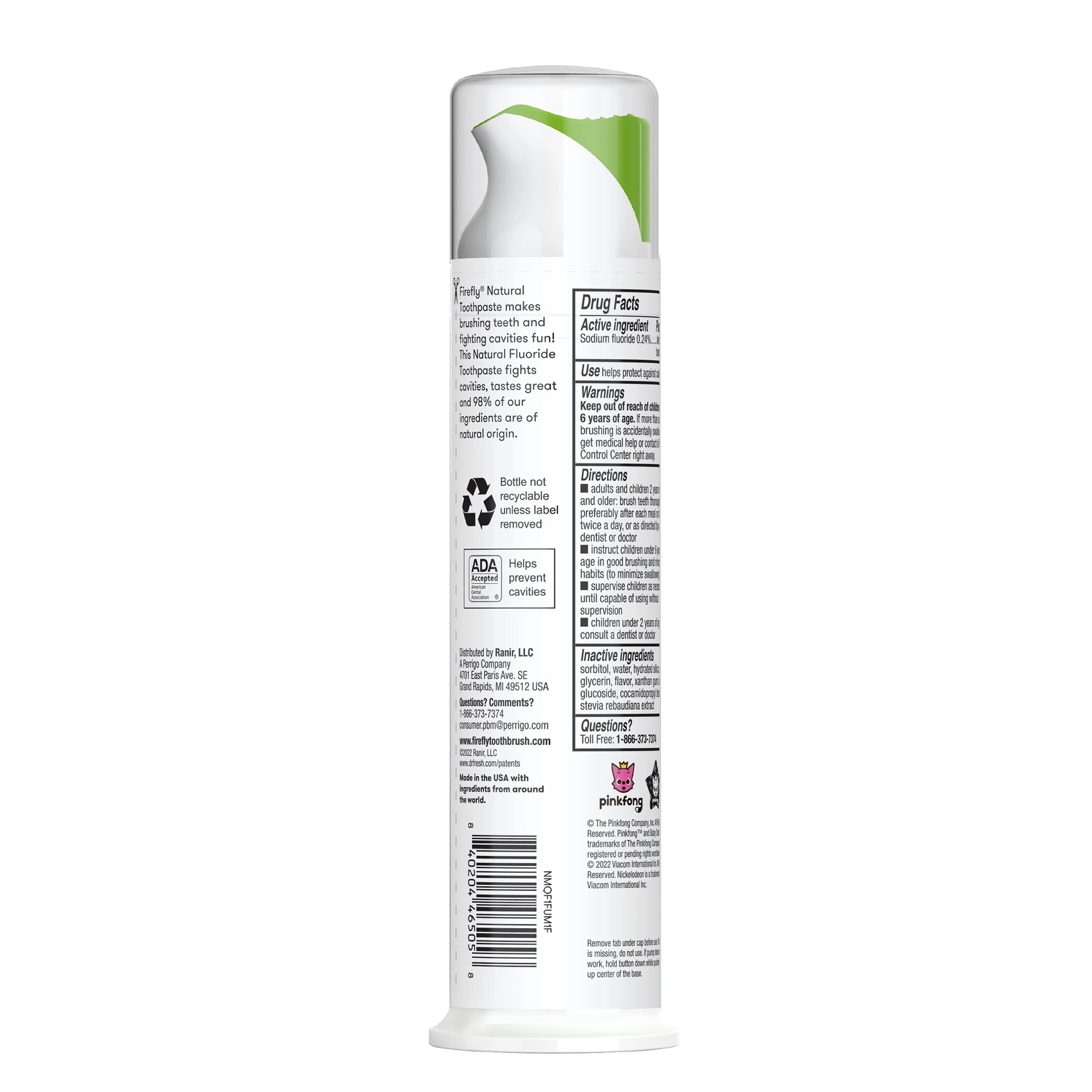 Firefly Kids Baby Shark Anti-Cavity Natural Fluoride Toothpaste, Bubble Gum Flavor