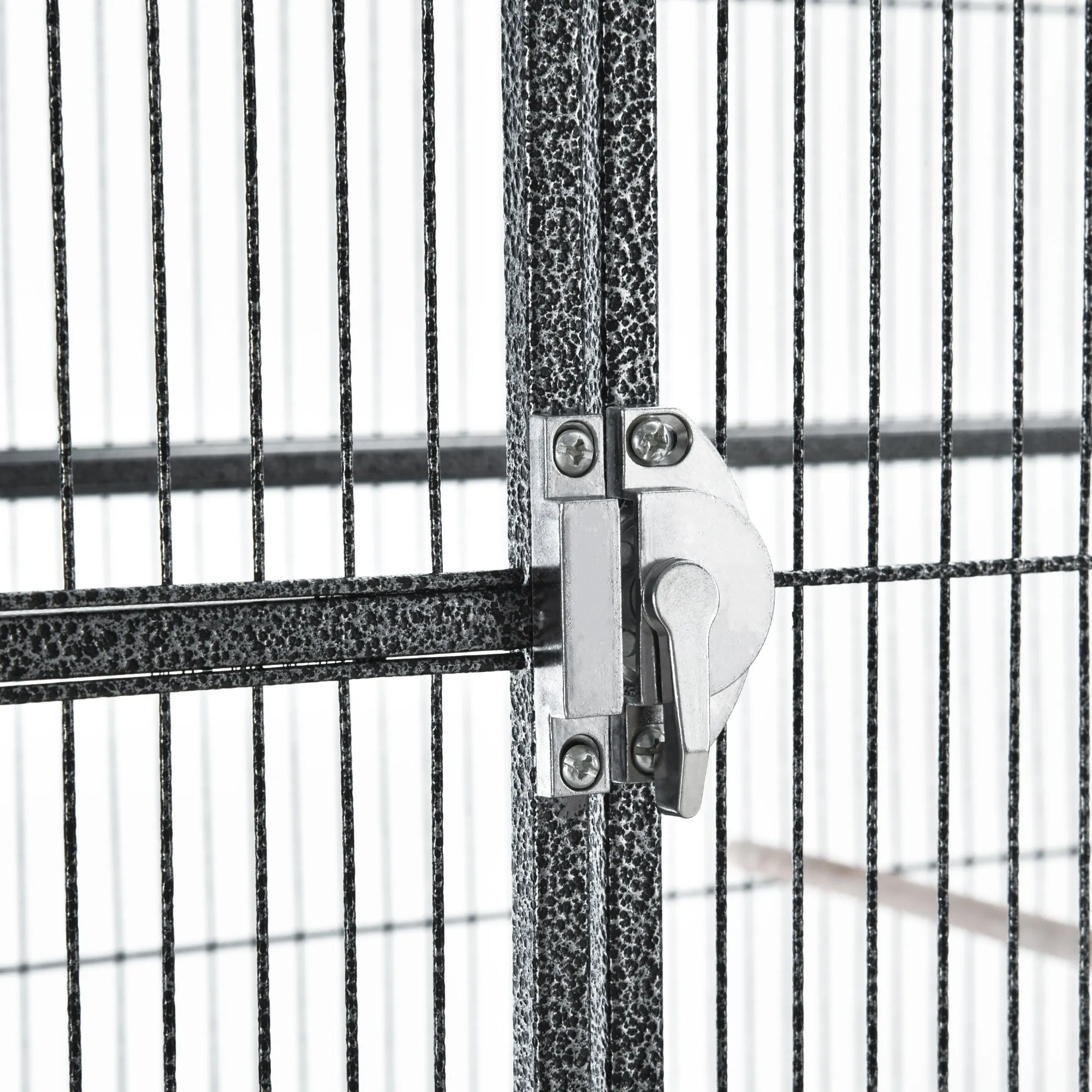 Grille 162cm Bird Cage Wheeled Grey & Black by Pawhut
