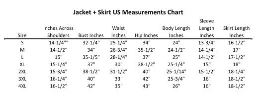 High Quality Skirt Suit, Checkered pattern, Jacket & Skirt (Size Chart With Pictures)
