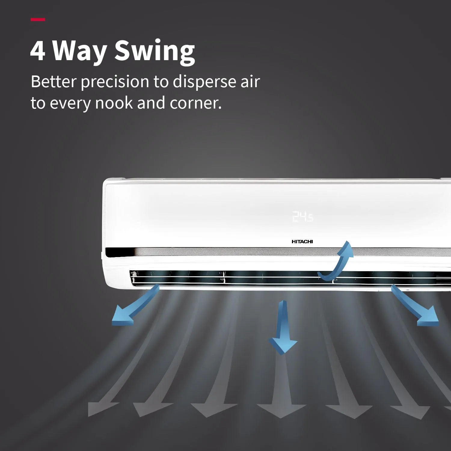 Hitachi RAS.Y518PCAISL2  1.5 Ton Class 5 Star, Heavy Duty, Wifi-enabled, ice Clean, Xpandable , Inverter Split AC (100% Copper, Dust Filter, 5700XXL  White)
