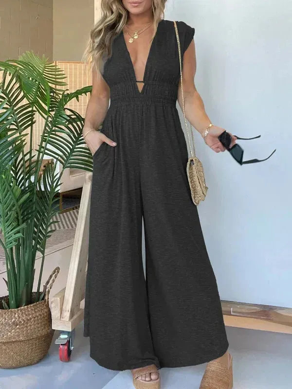 Ivyshape | Comfortable V Neck Jumpsuit