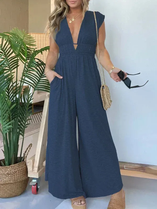 Ivyshape | Comfortable V Neck Jumpsuit