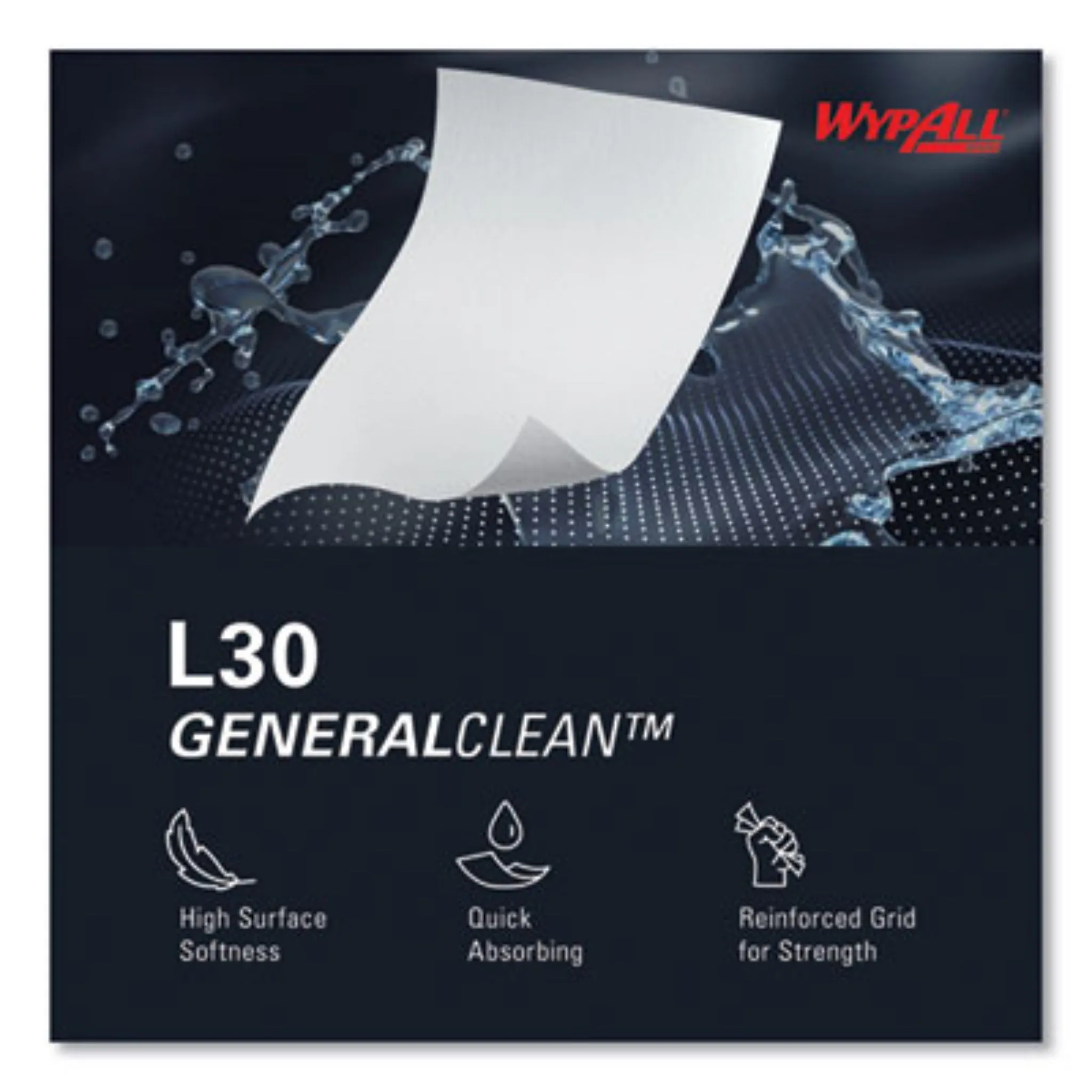 KIMBERLY-CLARK KCC05812 L30 Towels, Quarter Fold, 12.5 x 12, Polypack of 90, Carton of 12 Polypacks