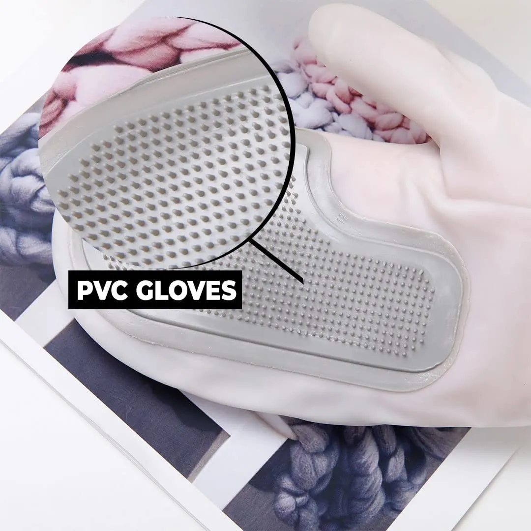 Kuber Industries Multi-Purpose Silicon Gloves For Kitchen Cleaning, Pet Grooming & Gardening|Reusable Gardening Gloves|Grey,Pack of2