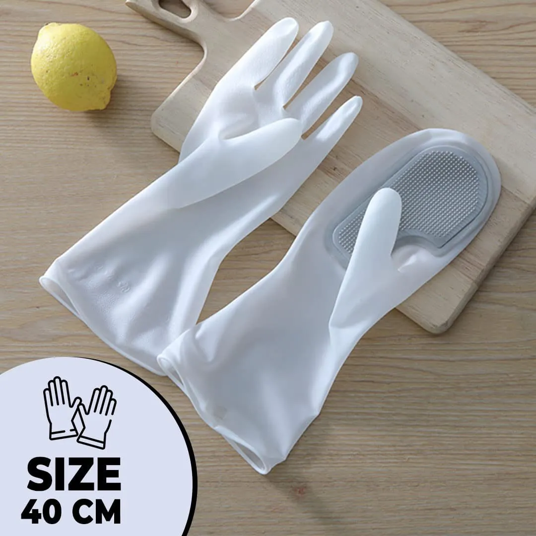 Kuber Industries Multi-Purpose Silicon Gloves For Kitchen Cleaning, Pet Grooming & Gardening|Reusable Gardening Gloves|Grey,Pack of2