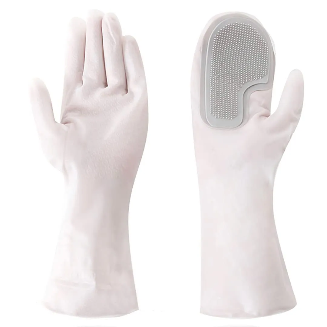 Kuber Industries Multi-Purpose Silicon Gloves For Kitchen Cleaning, Pet Grooming & Gardening|Reusable Gardening Gloves|Grey,Pack of2