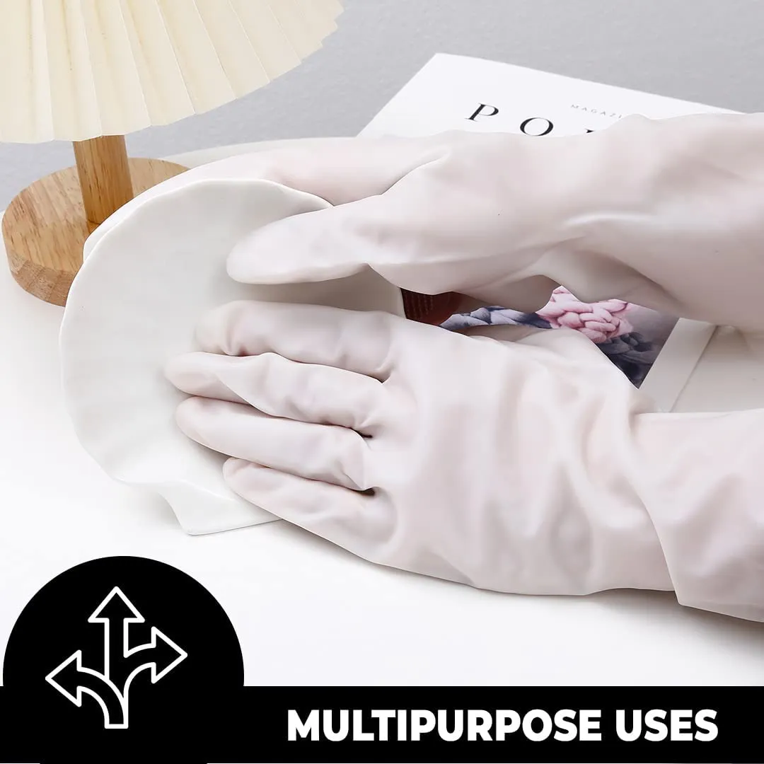 Kuber Industries Multi-Purpose Silicon Gloves For Kitchen Cleaning, Pet Grooming & Gardening|Reusable Gardening Gloves|Grey,Pack of2