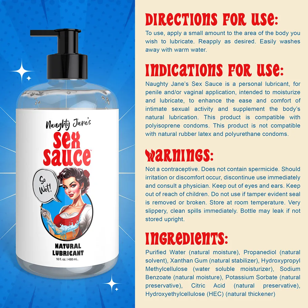 Naughty Jane's Sex Sauce Natural Lubricant 16 oz.