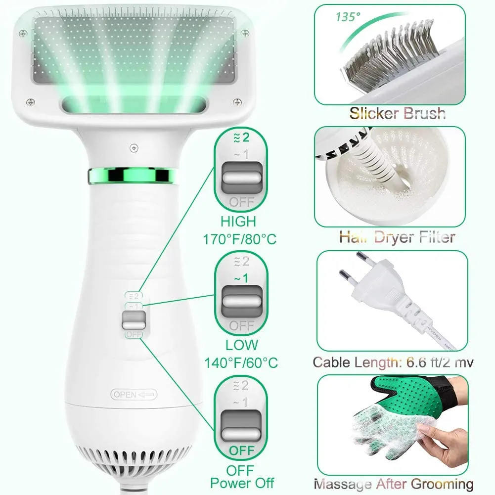 New in box! 2-IN-1 Home Pet Grooming Hair Dryer, Adjustable Temperature Settings for Dogs & Cats!