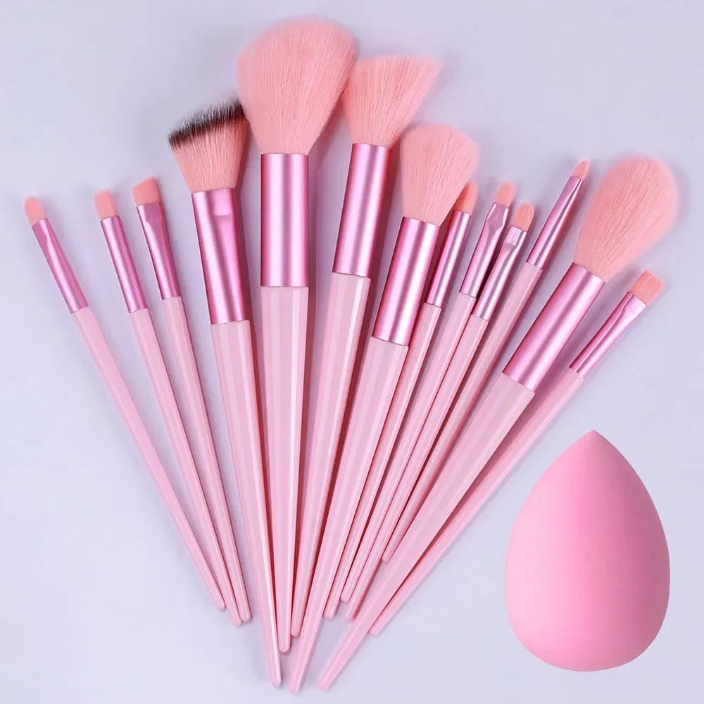 Pink 13PCS Makeup Brushes Set – Super Soft Detail Brushes