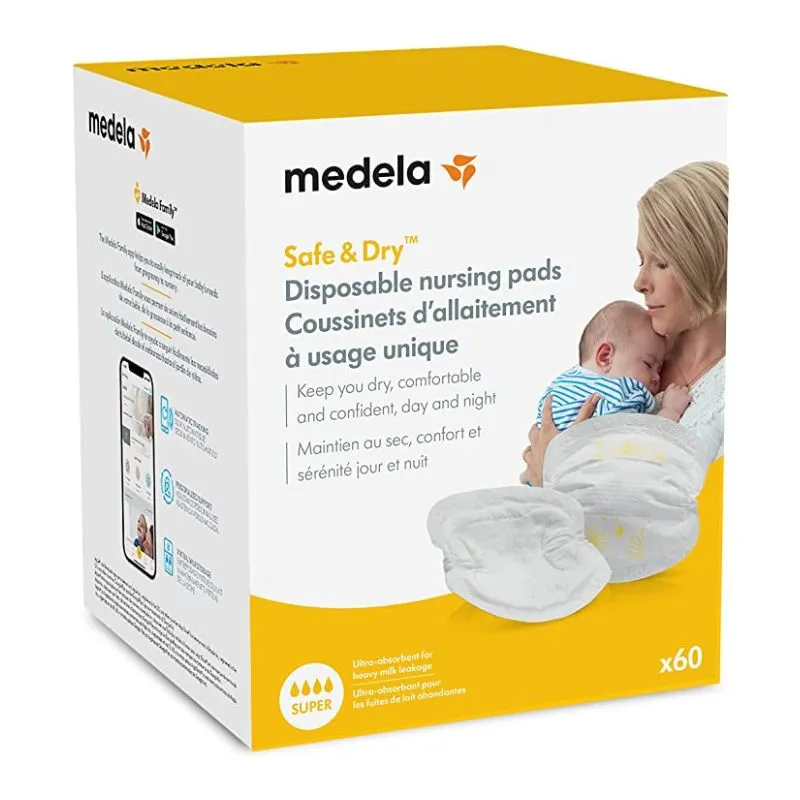 Safe & Dry Super Absorbency Disposable Nursing Pads - 60 Count