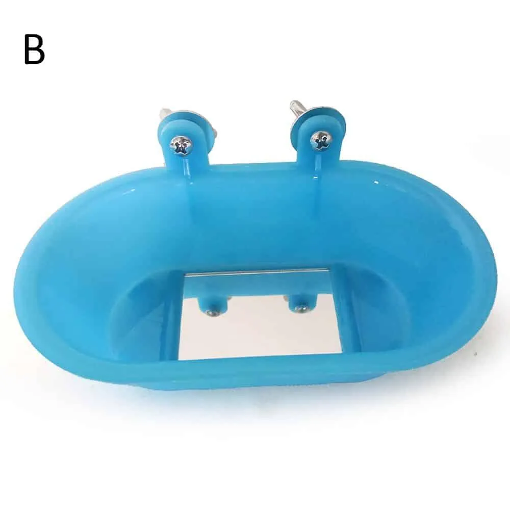 Sky Blue Design Bird Bath with Mirror