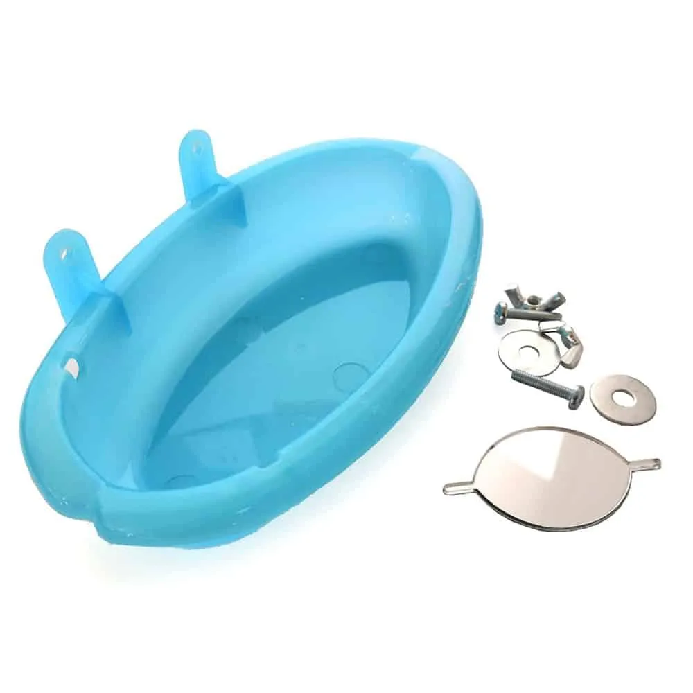 Sky Blue Design Bird Bath with Mirror