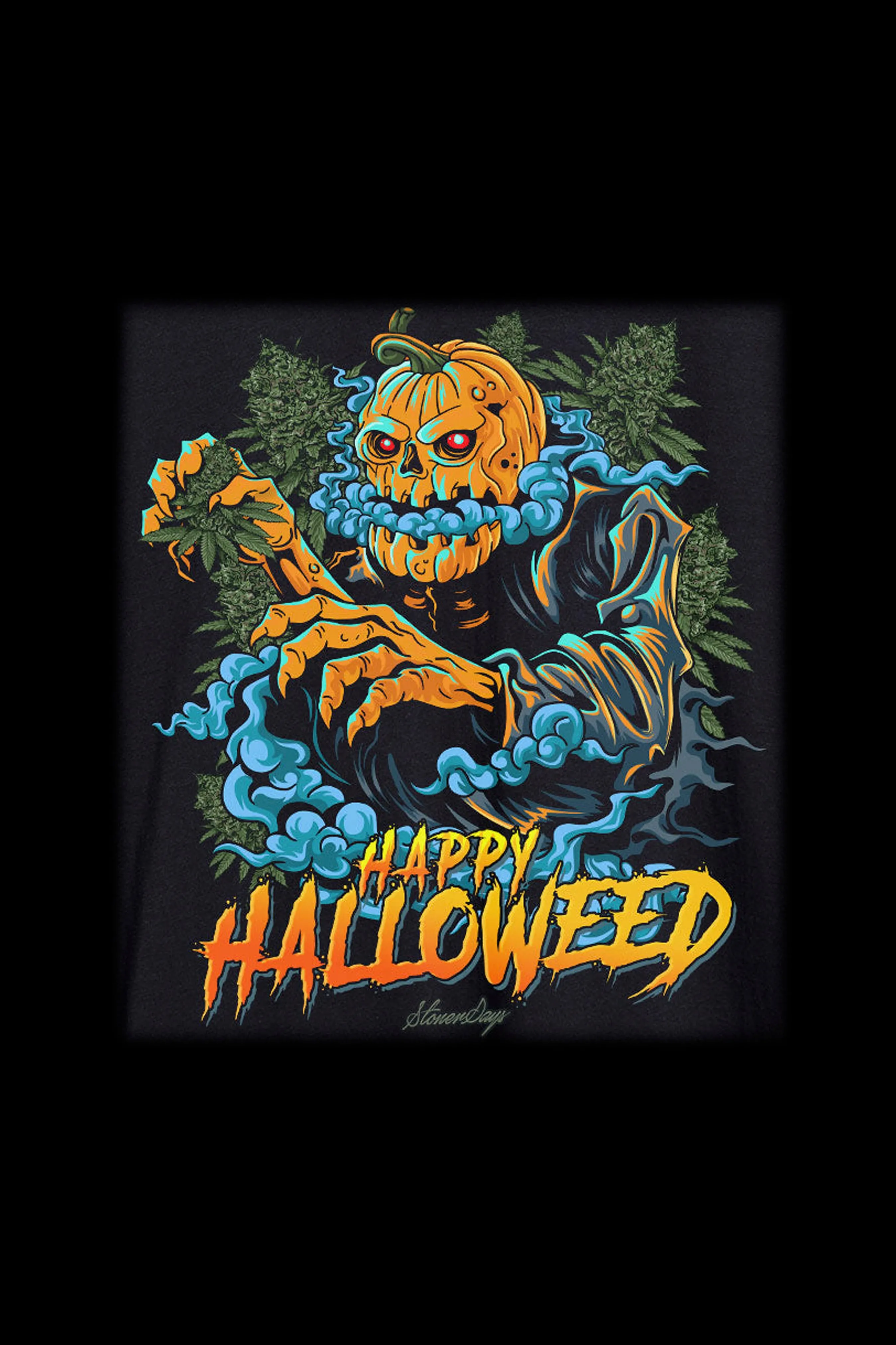 StonerDays Happy Halloweed Blue Tie Dye T-Shirt