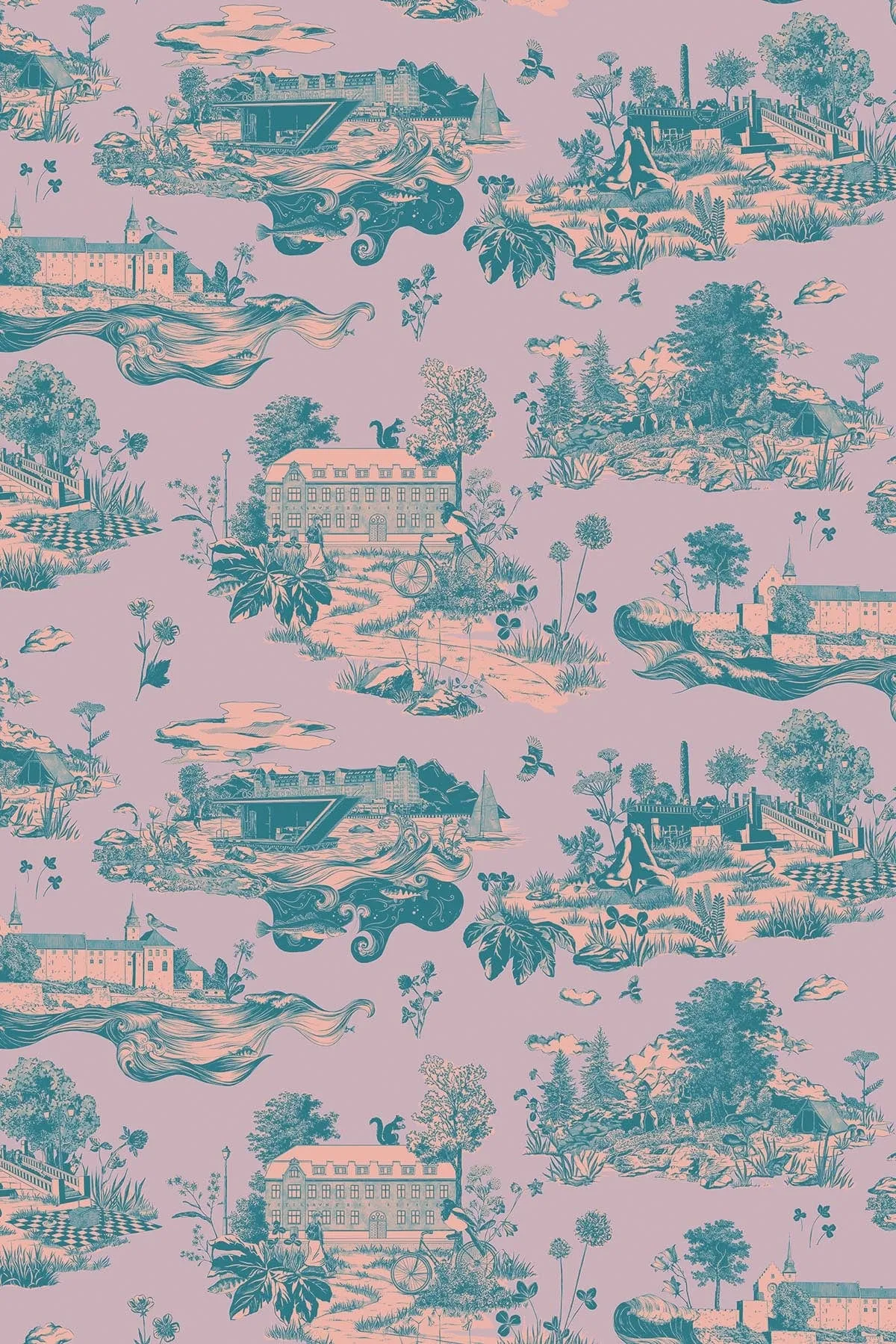 The Oslo Toile Lavender