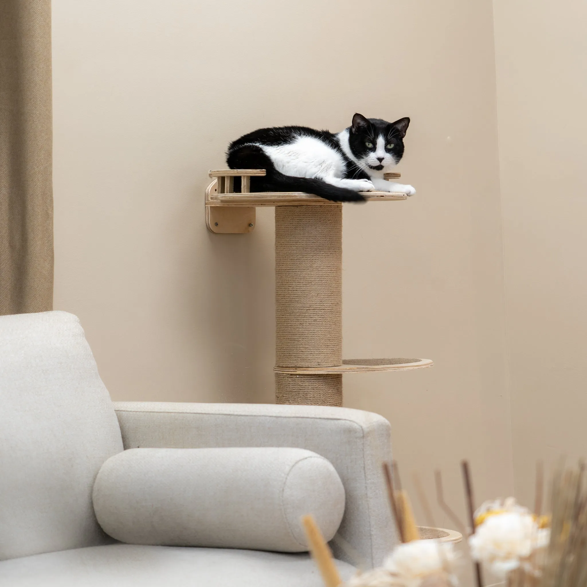 Three-Level Wall Mounted Activity Cat Tree - NEW!!!