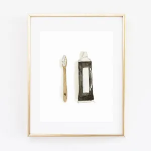Toothbrush art print