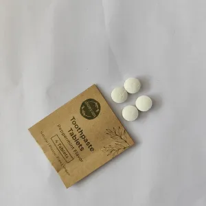 Toothpaste Tablets without Flouride- 4 Tabs (Pack of 10)- Peppermint Flavor