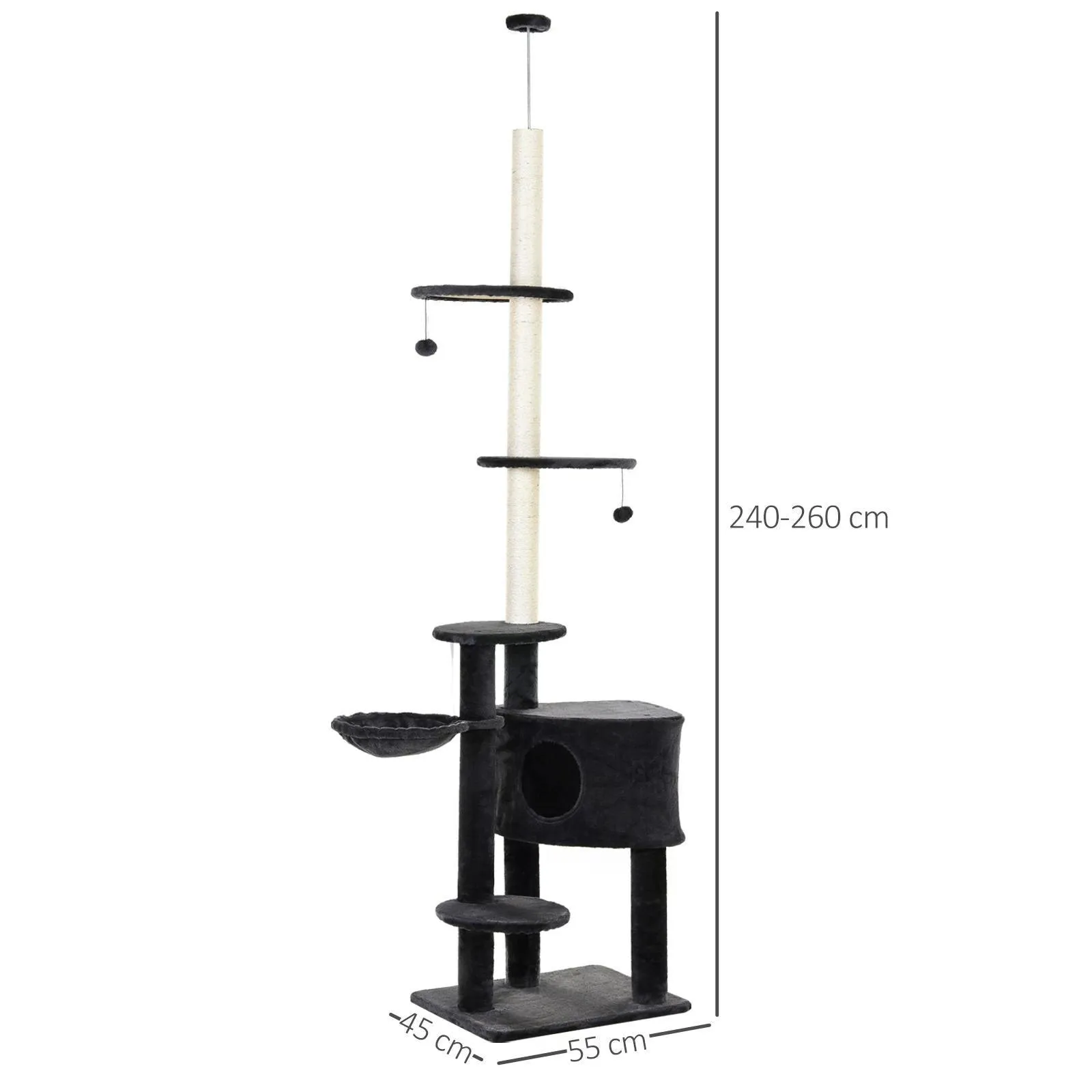 Vertical Cat Tree Condo Tower Grey
