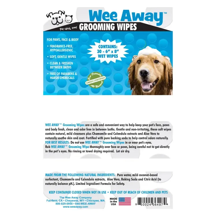 Wee Away Grooming Wipes Dor Dogs & Cats, 30ct